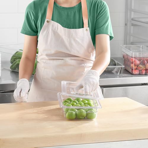 6 PCS Clear Food Pan Lids Universal 1 (1/3 Size / Handled Lids)