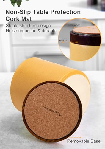Ceramic Rotating Kitchen Utensil Holder for Countertop (Yellow Sand)