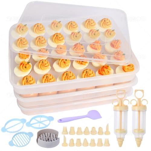 90 Deviled Egg Containers with Lid (Transparent)