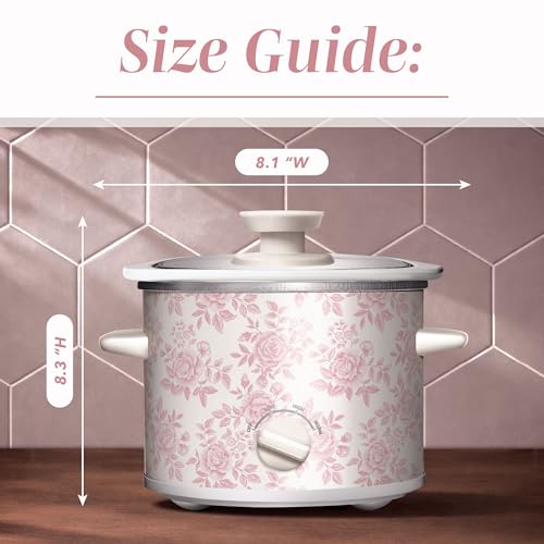 2QT Mini Electric Round Slow Cooker (Floral Pink / 2 Quarts)