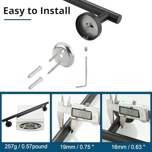 Towel Racks for Bathroom 24 Inch (Matte Black / 24" (21" Hanging Length))
