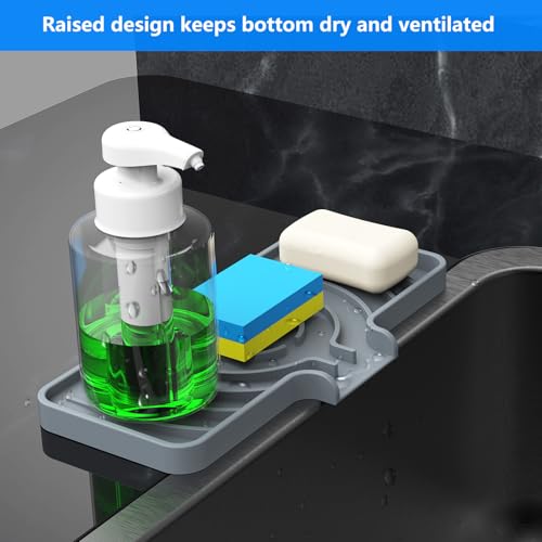 Sponge Holder for Kitchen Sink (Gray / 10"x 4")