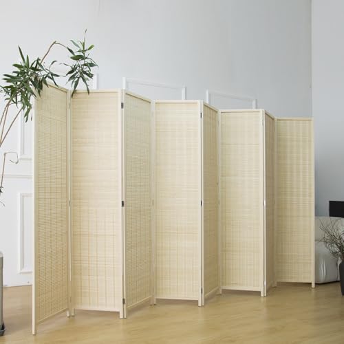 8 Panel Bamboo Room Divider (Beige / 8 Panel)