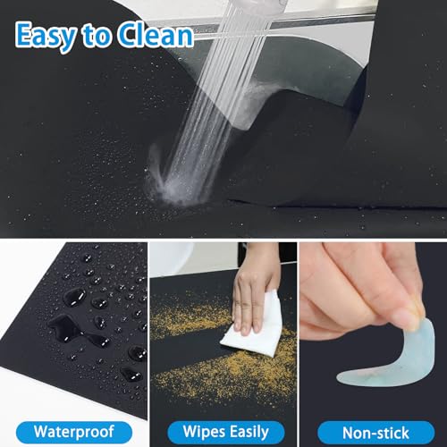 Extra Large Silicone Mat 78.74”x19.69”x0.08” (Black / 78.7"L x 19.7"W)