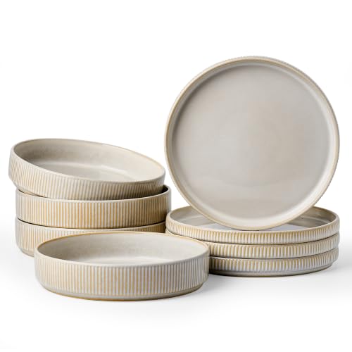 Stoneware Dinnerware Sets for 4 (Cappuccino White)