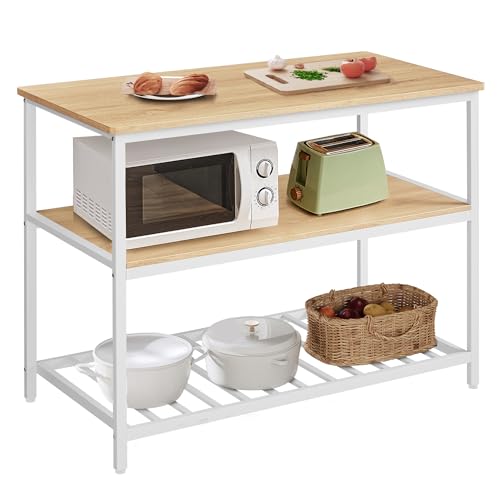 Kitchen Island with 3 Shelves