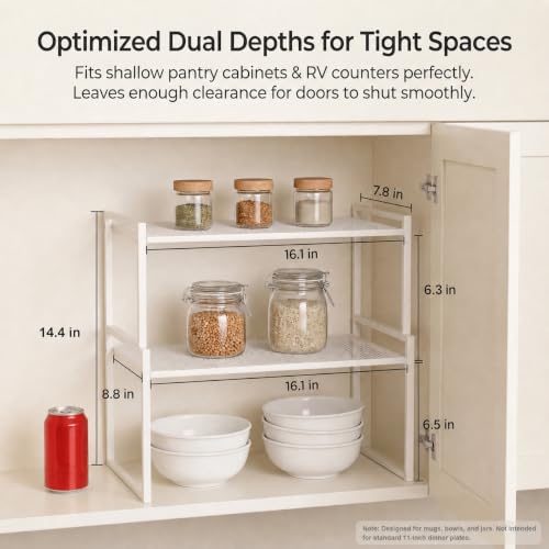 Stackable Kitchen Cabinet Organizer Shelves Pantry Rack Set of 2 (2 Count)