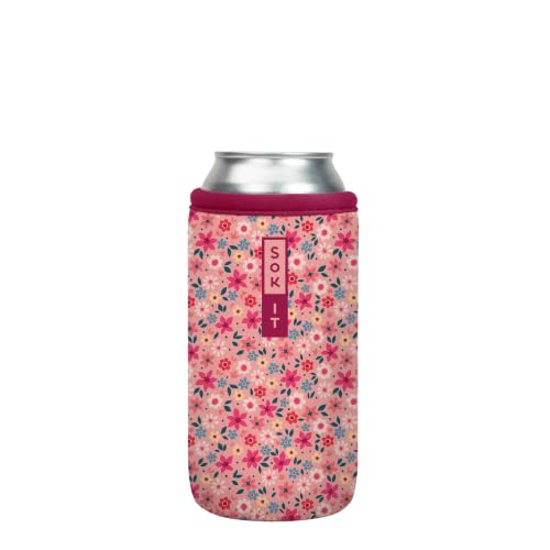 CanSok Sleeve for Beer & Soda Insulated Neoprene Cover (Spring Bouquet / 16oz Can Sleeve)