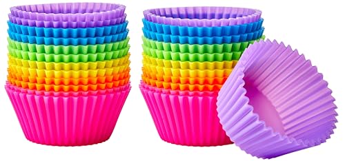 Reusable Non Stick Silicone Baking Cups (Multicolor / Pack of 24)