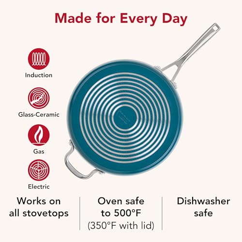 Hard Anodized Ceramic Induction Nonstick Cookware Saute Pan (5-Quart)
