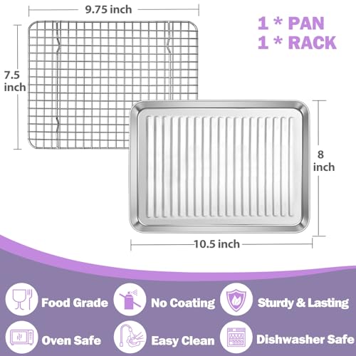 Baking Pan with Wire Rack (10.5 x 8 x 1 Inch)