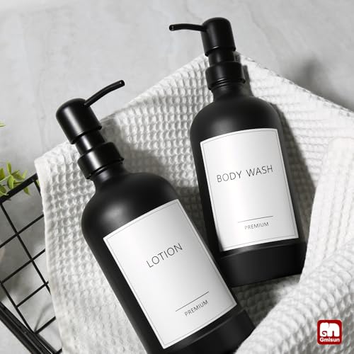 Black Soap Dispenser with Silicone Sleeve Boot (Black Bottle + Black Pump + Silicone Boot / 2 Pack)
