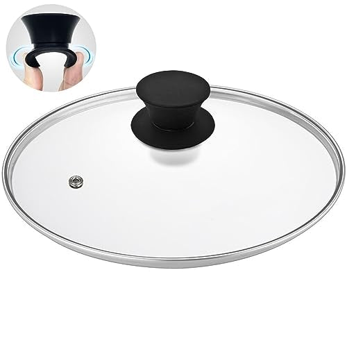Glass Lid for 11 Inch Cast Iron Skillets Frying Pans (11" / Stainless Steel Rim)