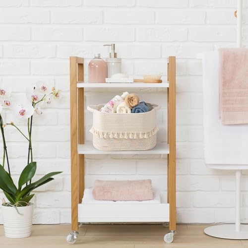 Woven Baskets for Storage (Stitches Rainbow / 3 Pack)