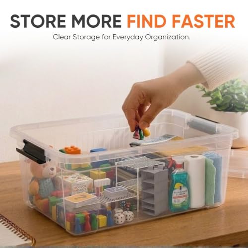 21 Quart Clear Plastic Storage Boxes with Lids (21 Qt)