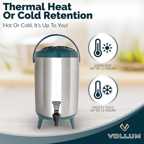Stainless Steel Insulated Beverage Dispenser (8 Liter / Teal)