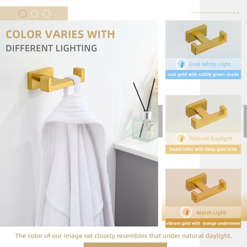 Bathroom Towel Hook (1 Pack / Brushed Dark Gold)