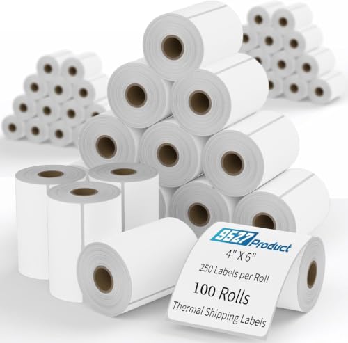 4x6 Blank Direct Thermal Shipping Labels for Zebra 2844 Zp (25000 Count)