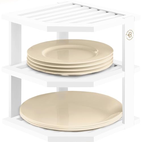 White Plate Organizer for Cabinet
