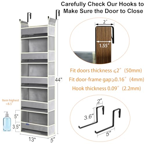 Over The Door Organizer 5 (Gray / 5-shelf)