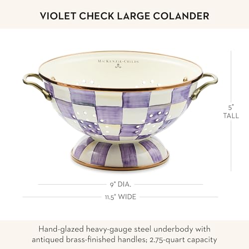 Enamel Colander (Large / Violet Check)