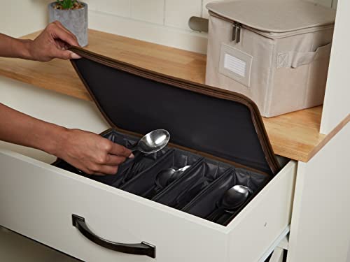 Flatware Storage Box with Removable Trays (Beige Heather / 15W x 11D x 3H)