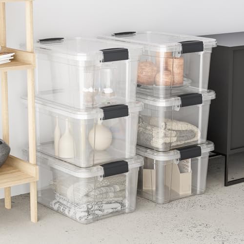 26.5 Quart Clear Plastic Storage Boxes with Lids (26 Quart)