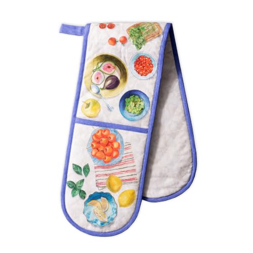 Double Oven Mitts 100% Cotton Double Oven Glove (078 - Gourmand / 7" x 35" (Double Oven Mitt))