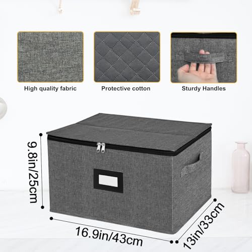 2 Pack Stemware and Glassware Storage Cases (Wine Glass Storage Box)