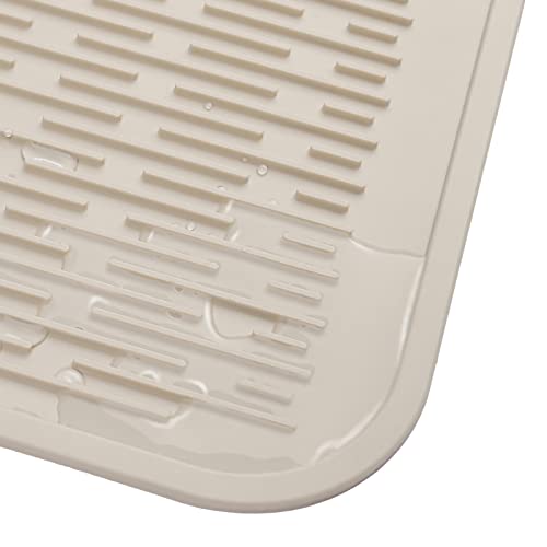 Silicone Dish Drying Mat for Multiple Usage (Tapioca / 24"L x 18"W)