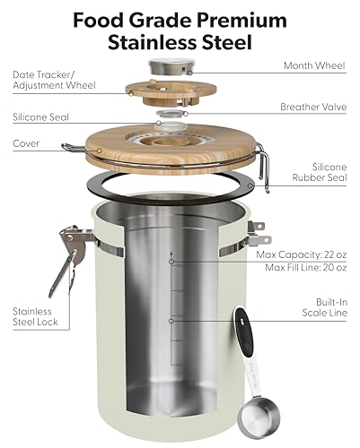 Coffee Canister with Window (Cream / 22 oz)