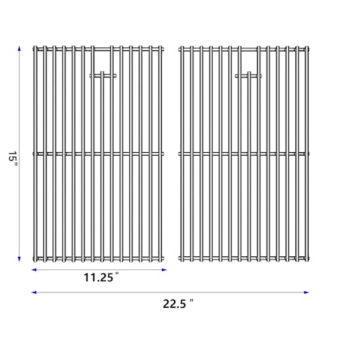 15 Inch Grill Cooking Grates Replacement for Weber 7522 (15"D x 22.5"W)