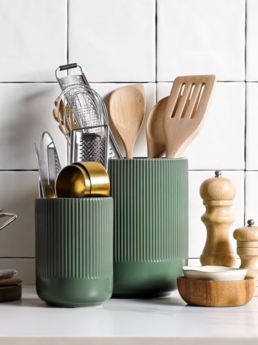 Utensil Holder for Kitchen Counter (Forest Green)