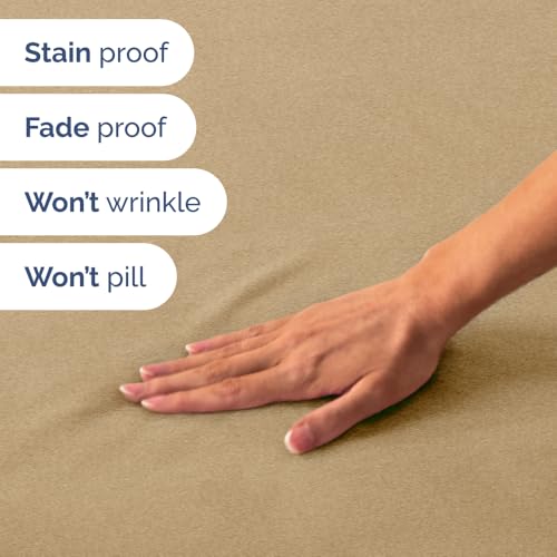 Short Queen Size 4 Piece Bed Sheet Set (37 - Heathered Tan / Short Queen)