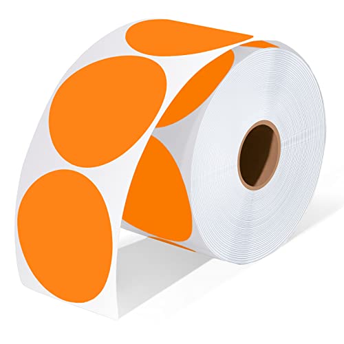 2 Inch Circle Thermal Sticker Labels (Orange)