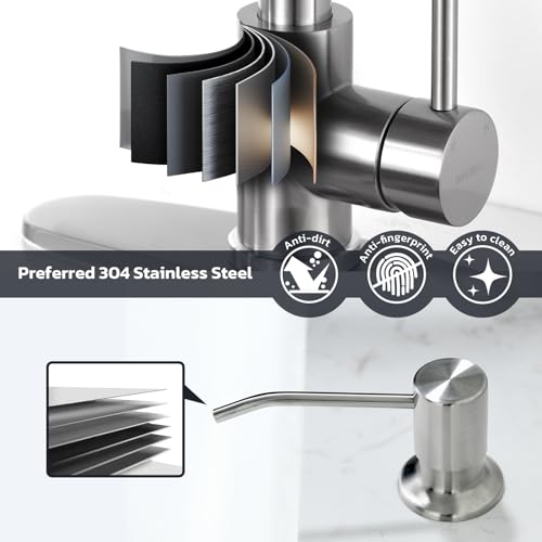 Kitchen Faucet with Soap Dispenser (Brushed Nickel)