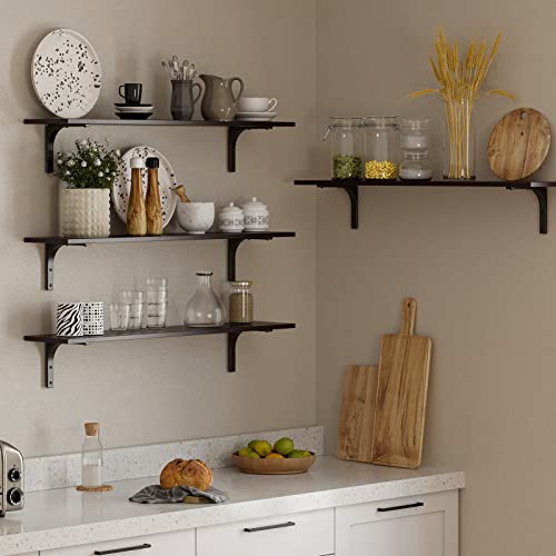 Long Wall Shelves (Espresso / 39.4 Inch)