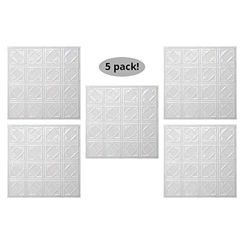 Tin Backsplash [5 (Pattern #19 / Bright White Gloss)