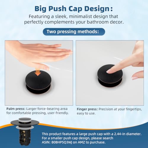 Upgraded 3 in 1 Bathroom Sink Drain Strainer (Oil-rubbed Bronze)