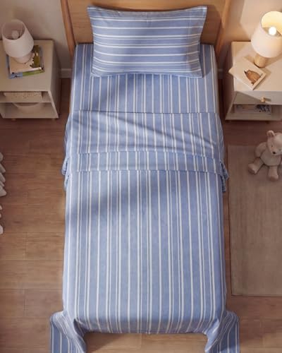 Twin Size 3 Piece Sheet Set (42 - Blue Stripes 3 / Twin)