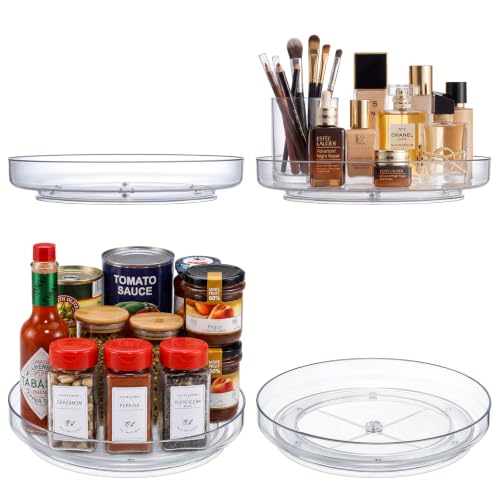 2 Pack 10 Inch Clear Acrylic Lazy Susan 360° Turntable Organizer Spice Rack (2 Count)