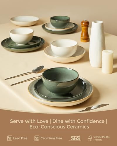 Ceramic Dinnerware Sets for 8 (Cream White / Set (24pcs))