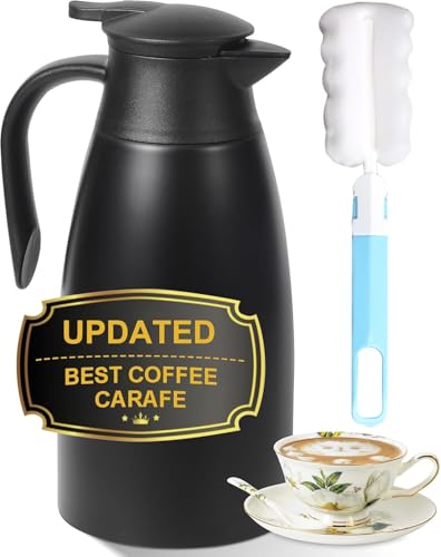 70oz Thermal Coffee Carafe for keeping hot (Black / 71 Ounces)