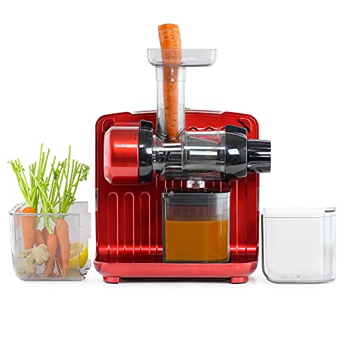 Juicer Cold Press 365 Slow Masticating Vegetable and Fruit Juice Extractor and Nutrition System Makes Nut Milks Baby Food and Sorbets (200-Watts / Red)