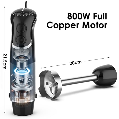 Corded Immersion Blender Handheld for Kitchen (Single / Black)