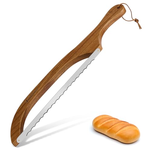 Bread Slicer Knife for Homemade Bread (Acacia wood)