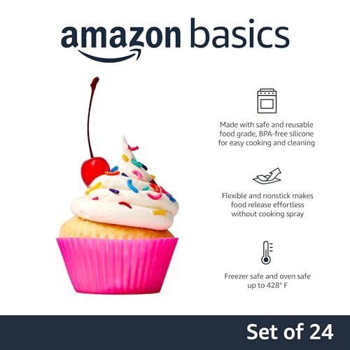 Reusable Non Stick Silicone Baking Cups (Multicolor / Pack of 24)