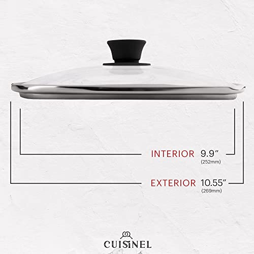 Cast Iron Square Grill Pan + Glass Lid + Pan Scraper + Handle Cover (Grill Pan + Lid)