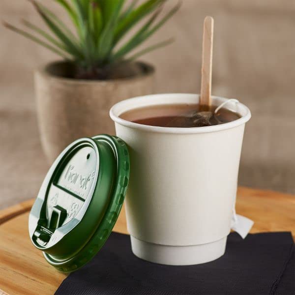 10 oz Double Wall Insulated Coffee Cup [500 Count] White Paper Hot Cup (10 OZ / Insulated - White)