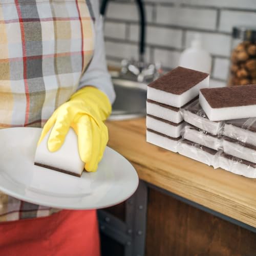 50 Pcs Individually Wrapped Sponges for Airbnb Apartment Brown (Brown)